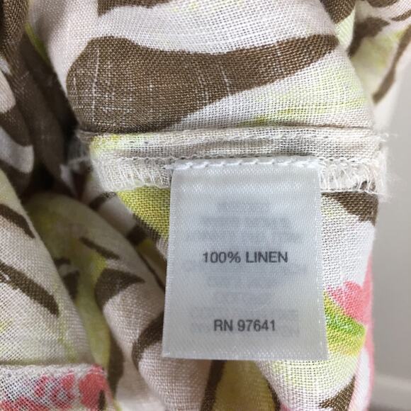 J Jill Love Linen Floral Long Sleeve  Button Down Medium - Picture 6 of 6
